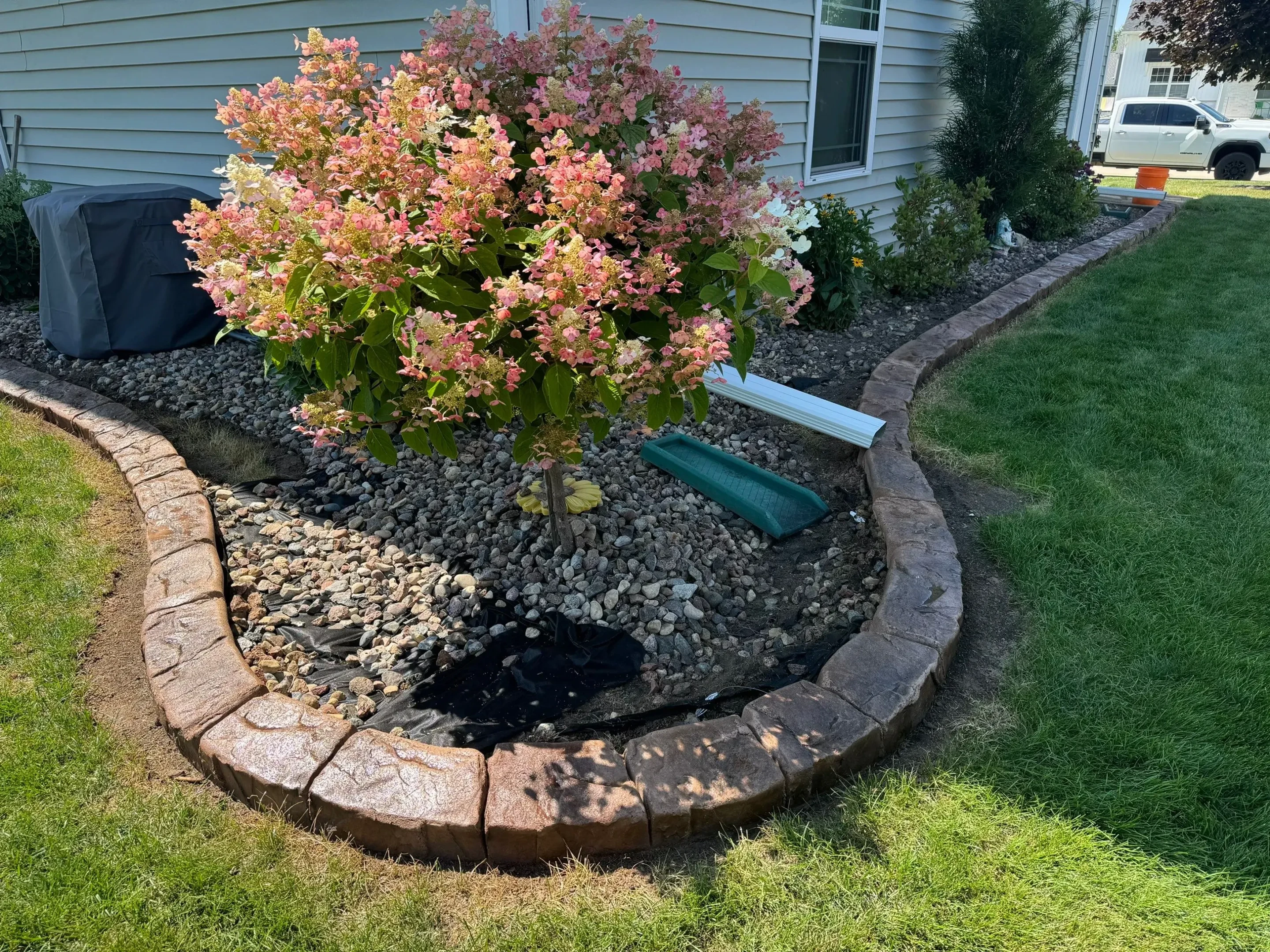 Landscape curbing installed at a Prior Lake home