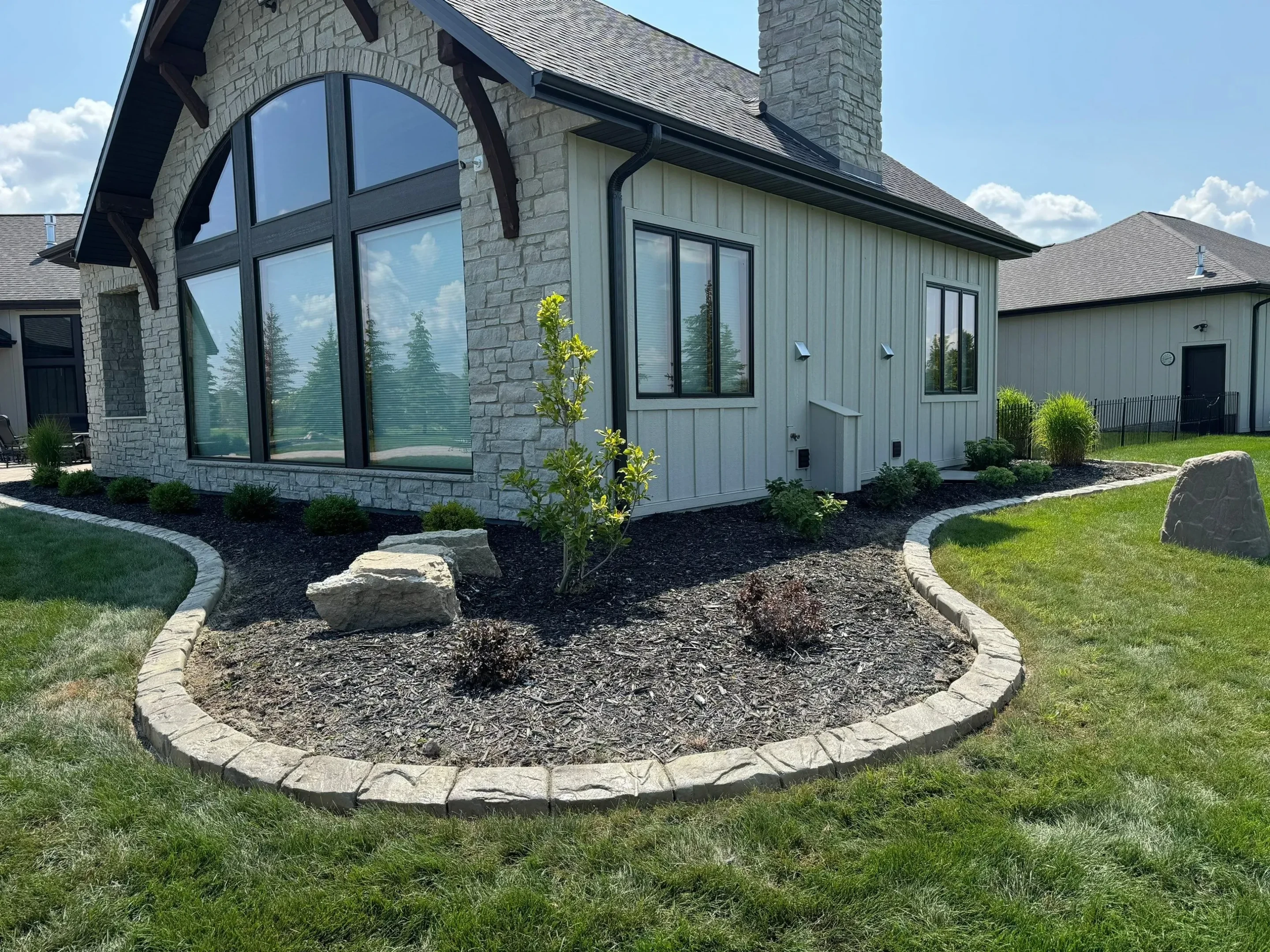 Landscape curbing installation process in Bloomington